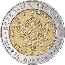 Coin, Argentina, Peso, 1995, EF(40-45), Bi-Metallic, KM:112.2