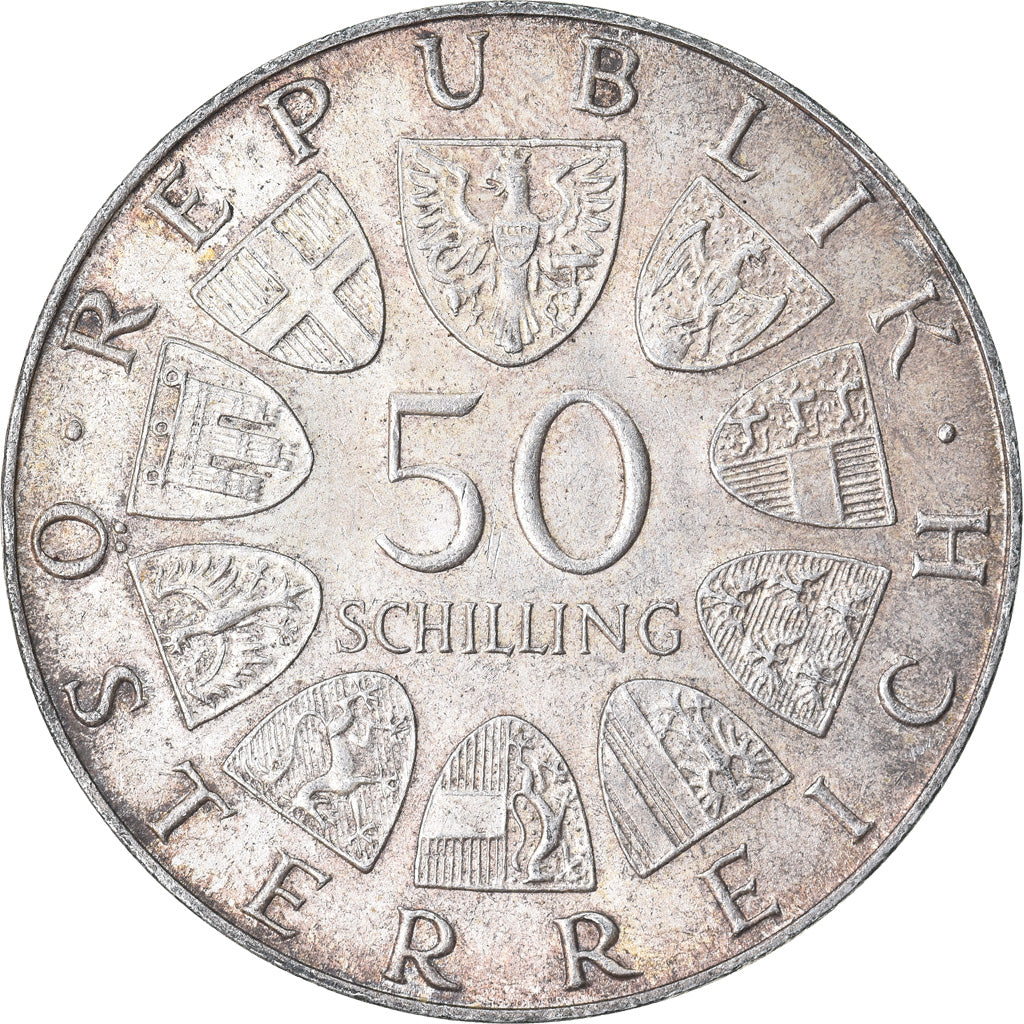 Coin, Austria, 50 Schilling, 1972, EF(40-45), Silver, KM:2914