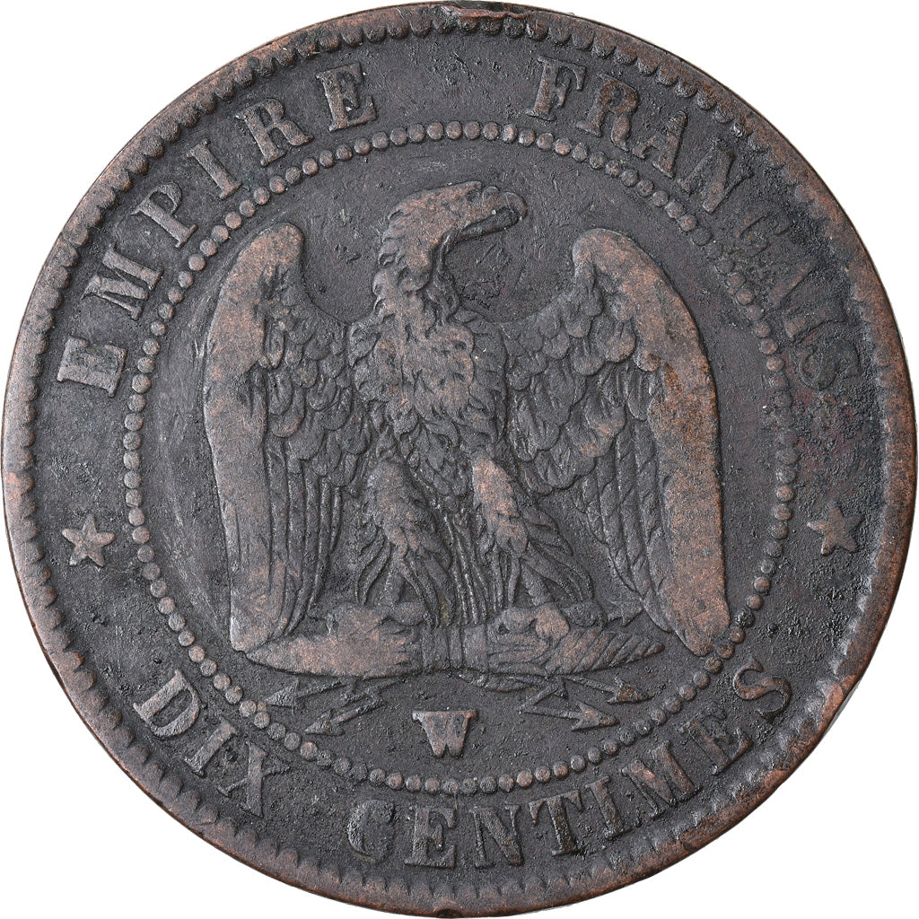 Moneda, Francia, Napoleon III, Napoléon III, 2 Centimes, 1856, Lille, BC+