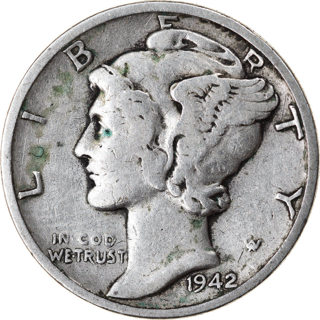 Moneta, Stati Uniti, Mercury Dime, Dime, 1942, U.S. Mint, San Francisco, BB