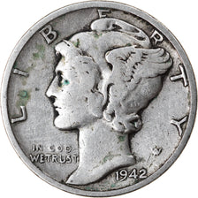 Moneta, Stati Uniti, Mercury Dime, Dime, 1942, U.S. Mint, San Francisco, BB