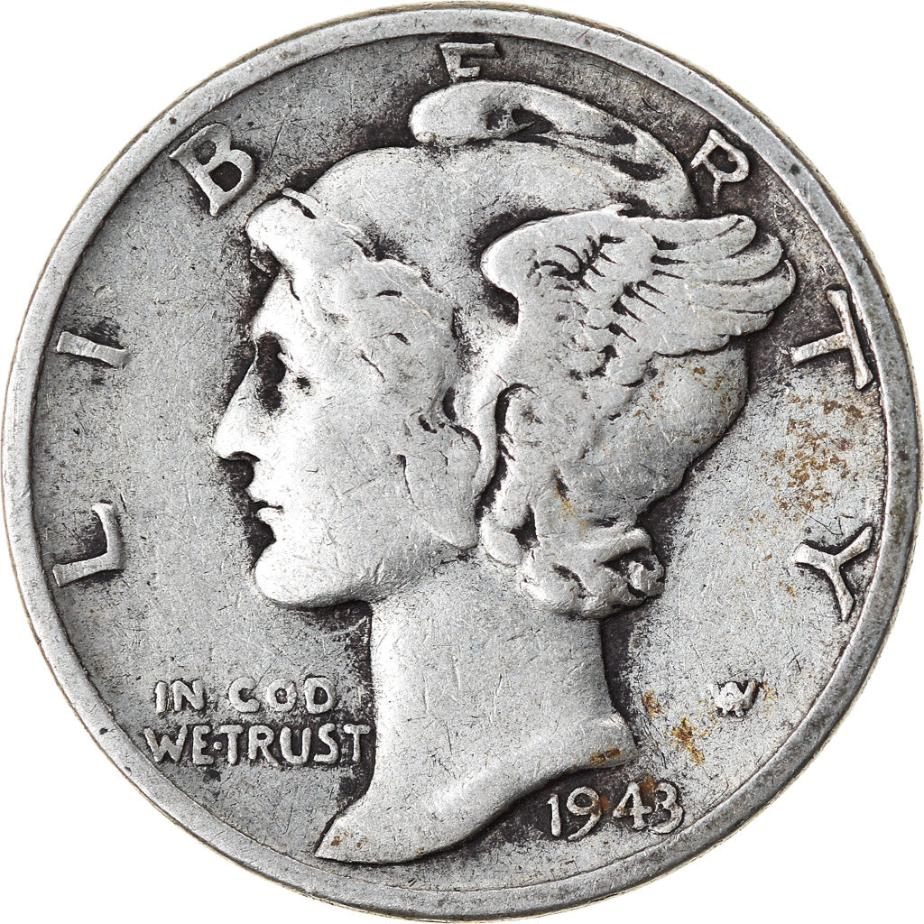 Münze, Vereinigte Staaten, Mercury Dime, Dime, 1943, U.S. Mint, Philadelphia