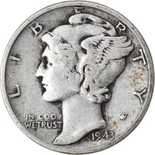 Münze, Vereinigte Staaten, Mercury Dime, Dime, 1943, U.S. Mint, Philadelphia