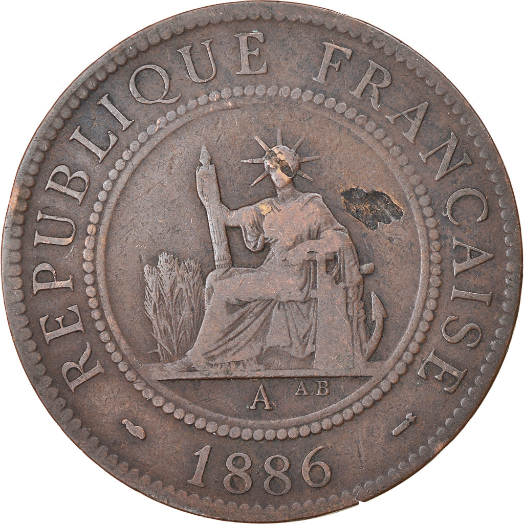 Coin, FRENCH INDO-CHINA, Cent, 1886, Paris, EF(40-45), Bronze, KM:1