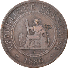 Coin, FRENCH INDO-CHINA, Cent, 1886, Paris, EF(40-45), Bronze, KM:1