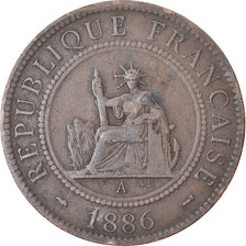 Coin, FRENCH INDO-CHINA, Cent, 1886, Paris, EF(40-45), Bronze, KM:1