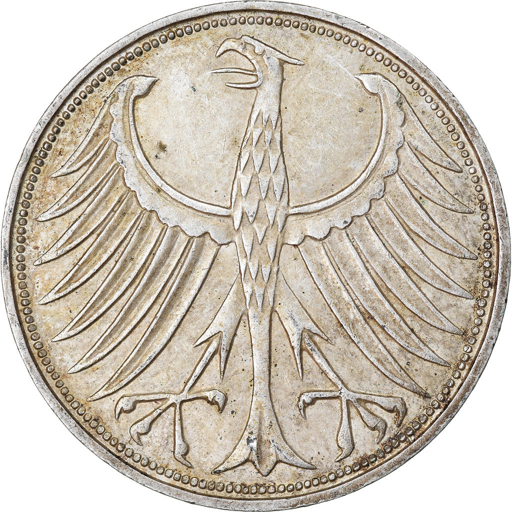 Münze, Bundesrepublik Deutschland, 5 Mark, 1965, Stuttgart, SS, Silber