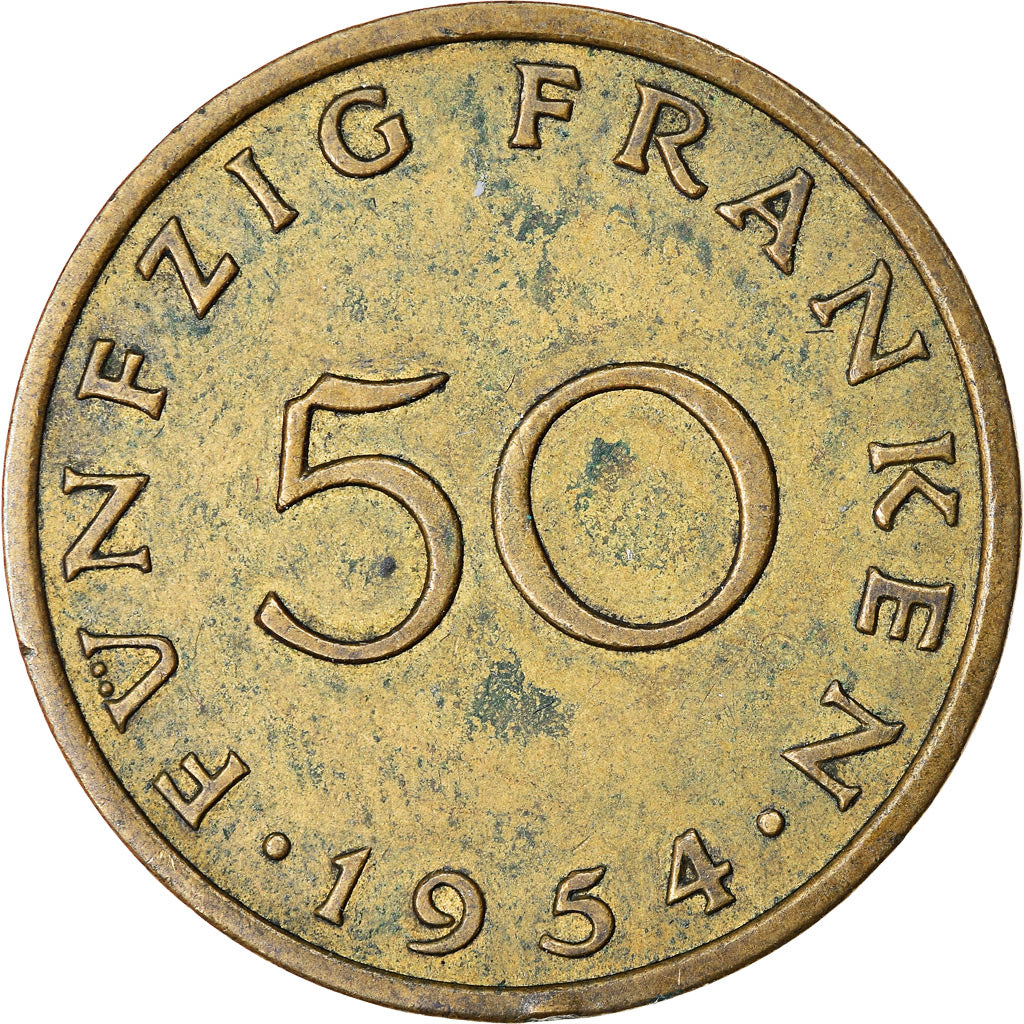 Monnaie, SAARLAND, 50 Franken, 1954, Paris, TB+, Aluminum-Bronze, KM:3