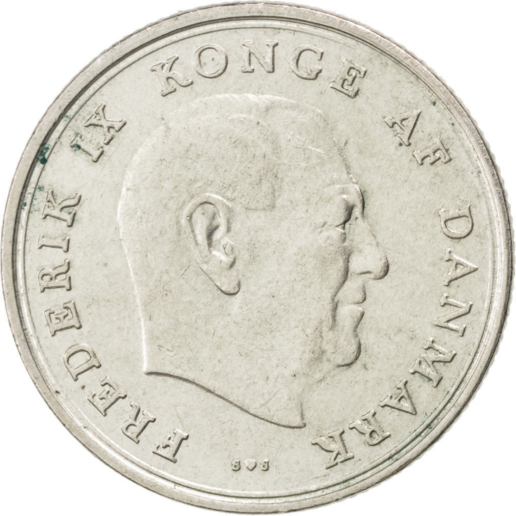DENMARK, Krone, 1972, Copenhagen, KM #851.2, AU(50-53), Copper-Nickel, 25.5,...