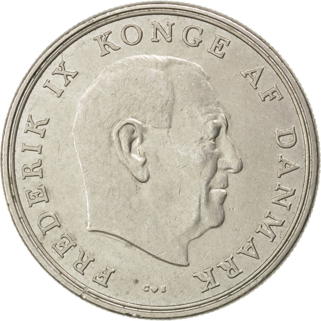 DENMARK, 5 Kroner, 1971, Copenhagen, KM #853.1, AU(50-53), Copper-Nickel, 33,...