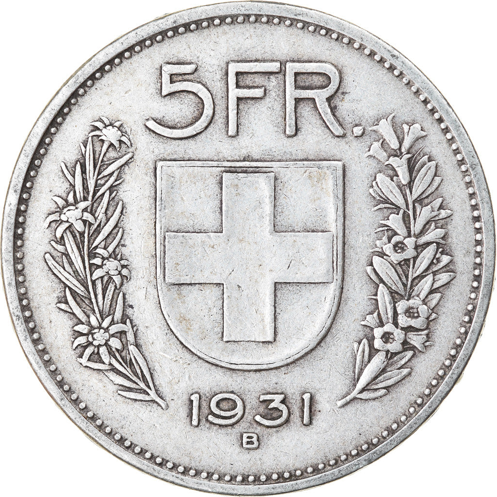 Moneta, Svizzera, 5 Francs, 1931, Bern, BB, Argento, KM:40