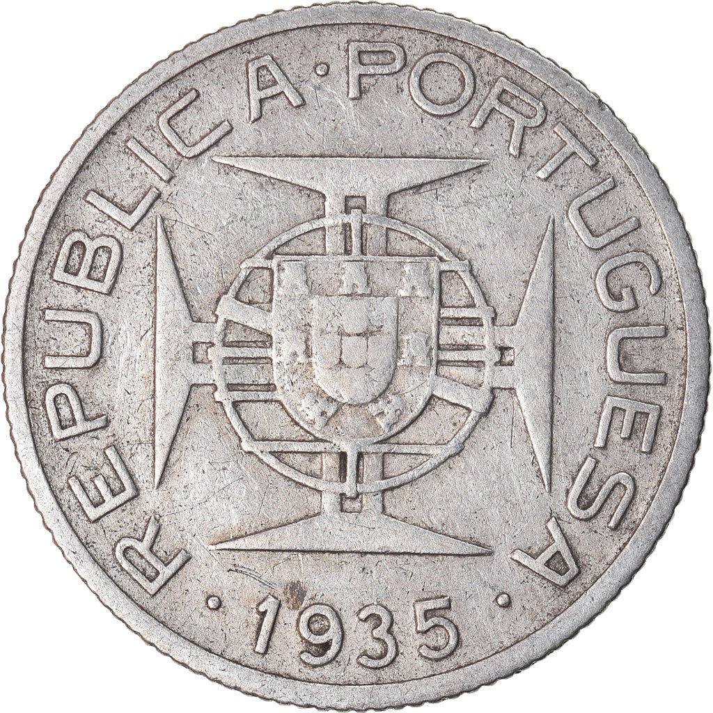Coin, Mozambique, 2-1/2 Escudos, 1935, EF(40-45), Silver, KM:61