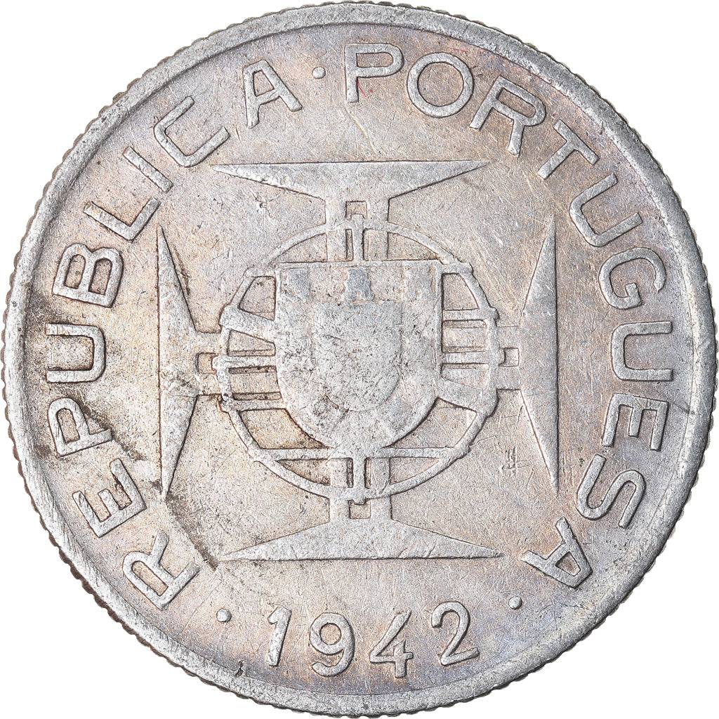 Coin, Mozambique, 2-1/2 Escudos, 1942, EF(40-45), Silver, KM:68