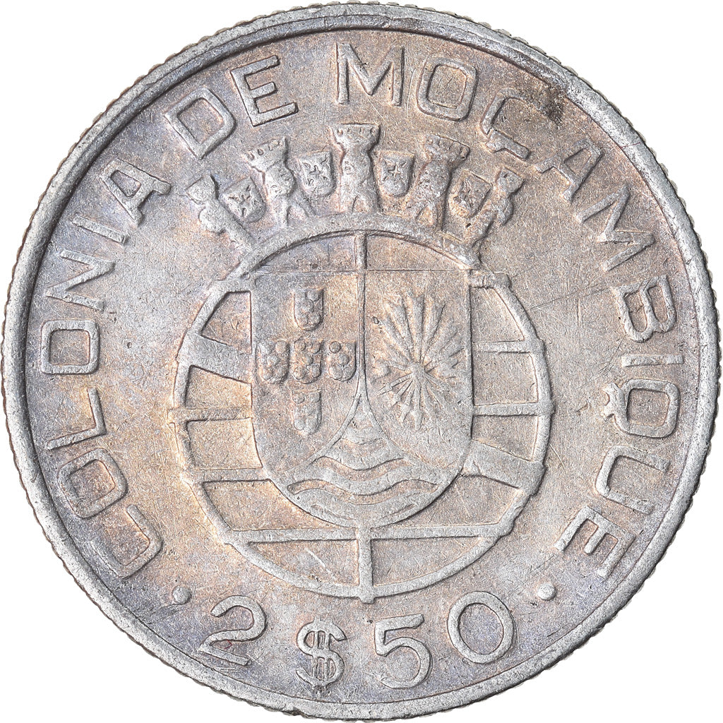 Coin, Mozambique, 2-1/2 Escudos, 1942, EF(40-45), Silver, KM:68