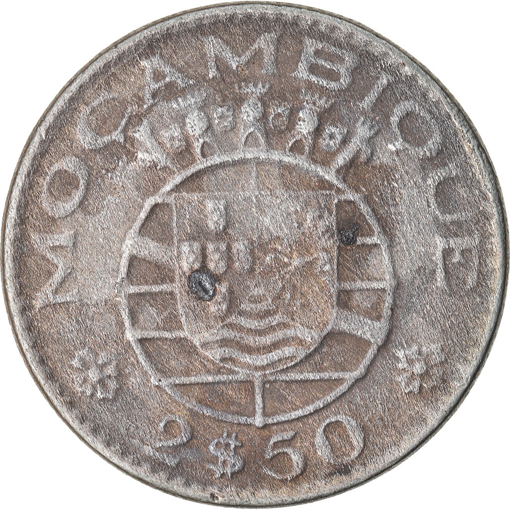 Munten, Mozambique, 2-1/2 Escudos, 1973, FR, Copper-nickel, KM:78