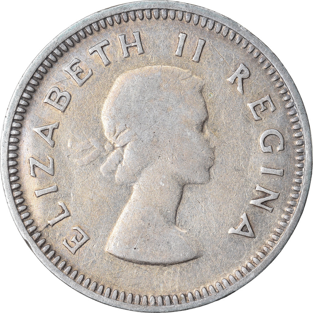 Coin, South Africa, Elizabeth II, 3 Pence, 1956, EF(40-45), Silver, KM:47