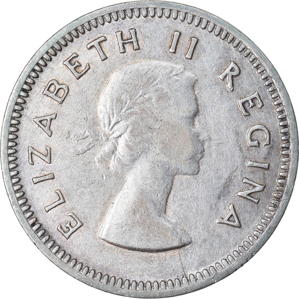 Coin, South Africa, Elizabeth II, 3 Pence, 1956, EF(40-45), Silver, KM:47