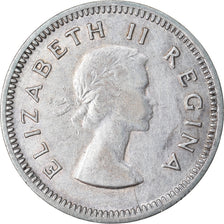 Coin, South Africa, Elizabeth II, 3 Pence, 1956, EF(40-45), Silver, KM:47