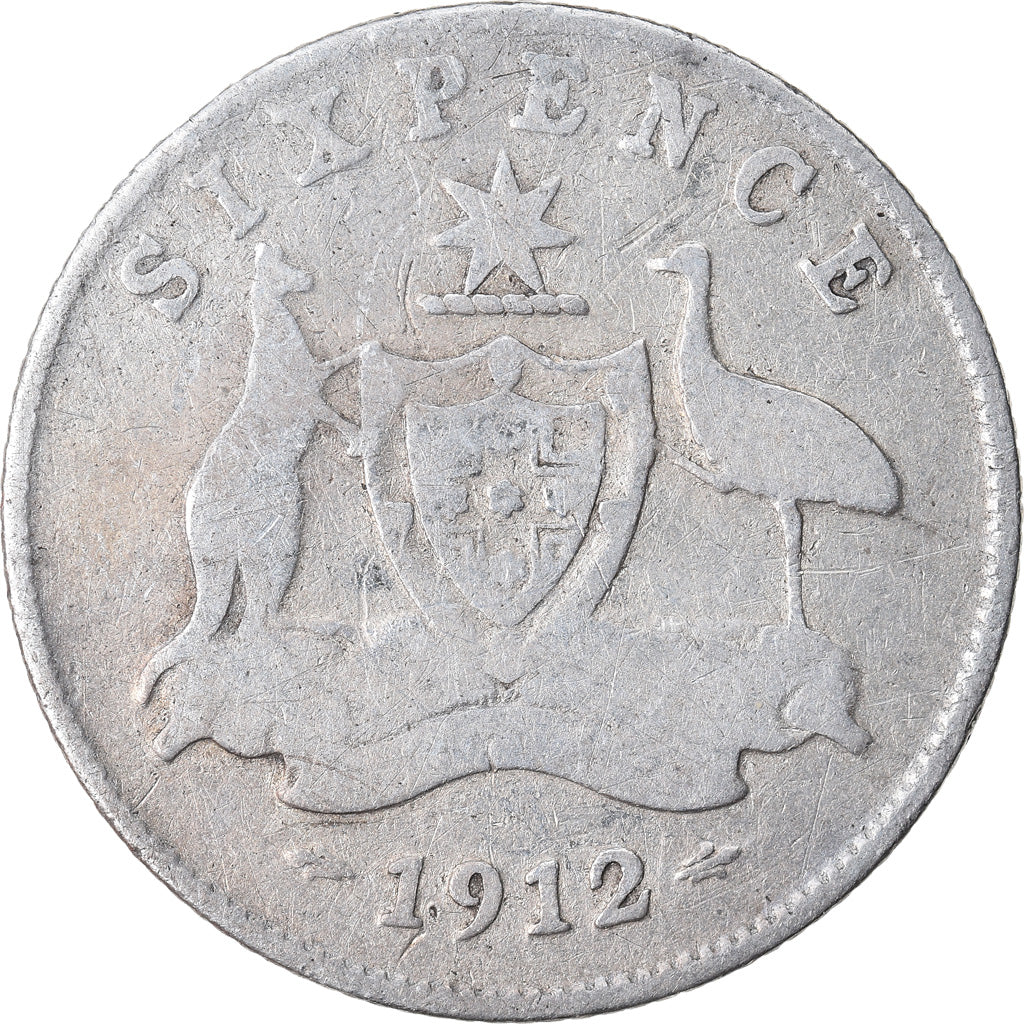 Moneta, Gran Bretagna, George V, 6 Pence, 1912, MB+, Argento, KM:815