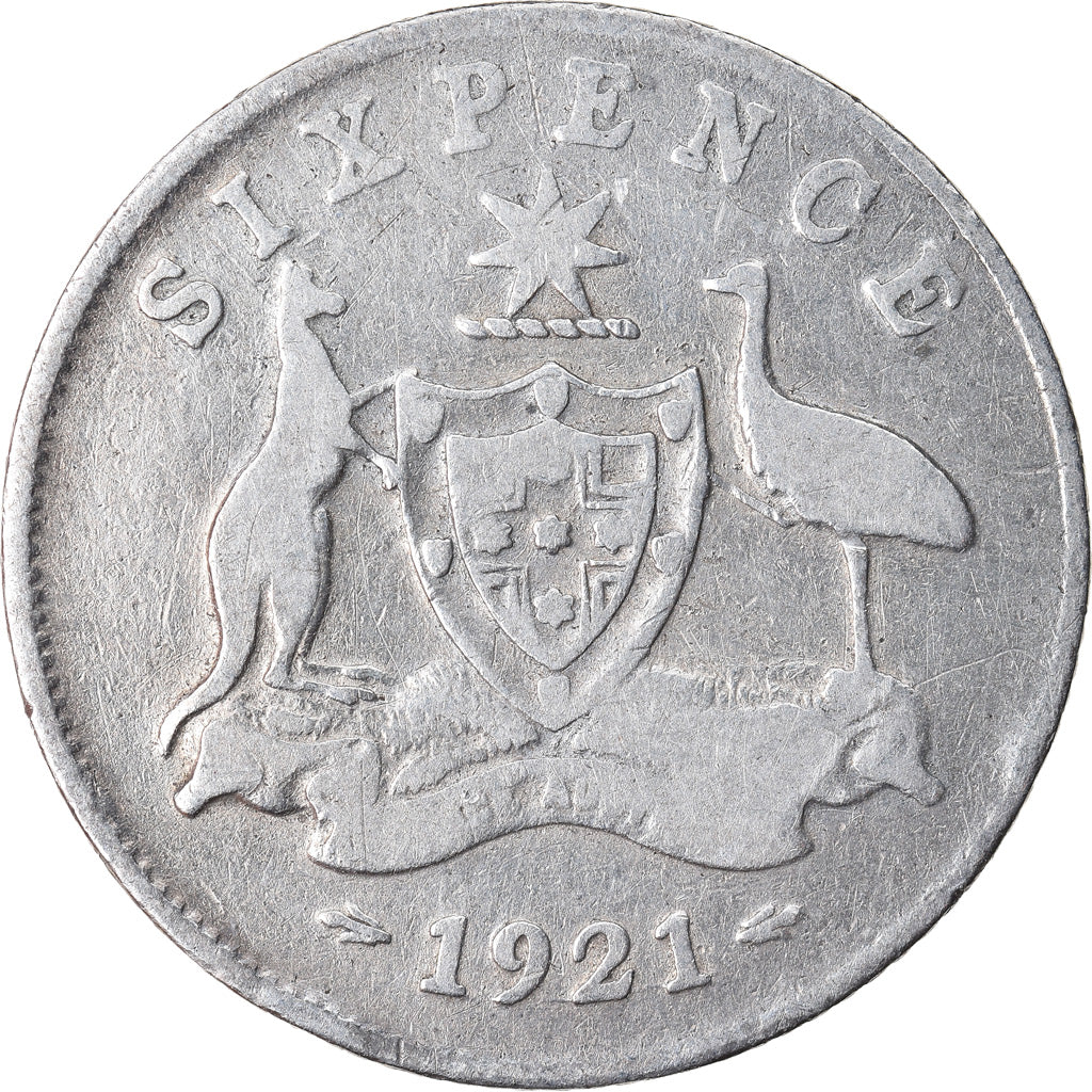 Coin, Great Britain, George V, 6 Pence, 1921, EF(40-45), Silver, KM:815a.1