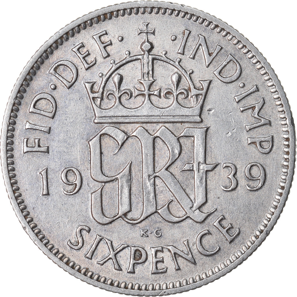 Münze, Großbritannien, George V, 6 Pence, 1939, SS, Silber, KM:832