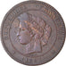 Moneta, Francia, Cérès, 10 Centimes, 1897, Paris, MB+, Bronzo, KM:815.1