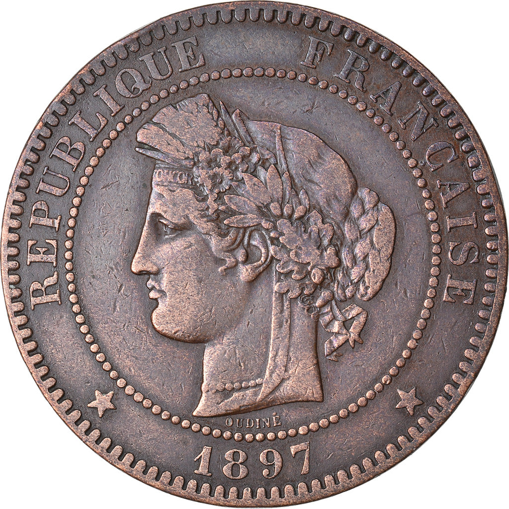 Monnaie, France, Cérès, 10 Centimes, 1897, Paris, TTB, Bronze, Gadoury:265a