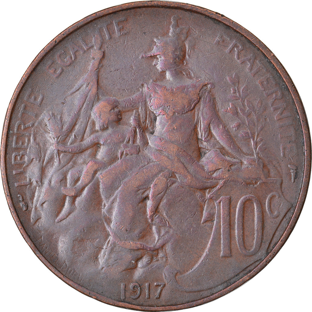 Coin, France, Dupuis, 10 Centimes, 1917, Paris, VF(30-35), Bronze, KM:843