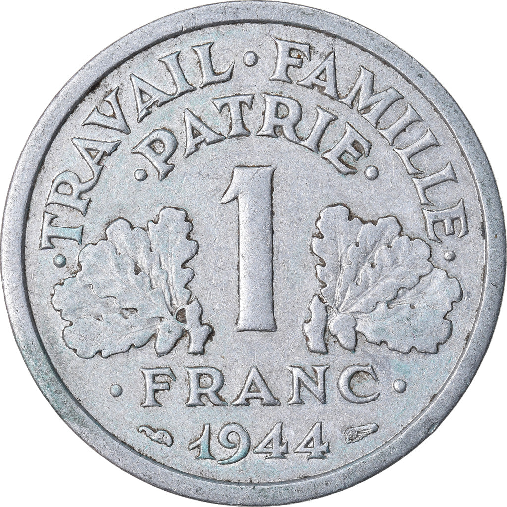 Coin, France, Bazor, Franc, 1944, Rouen, EF(40-45), Aluminum, KM:902.2