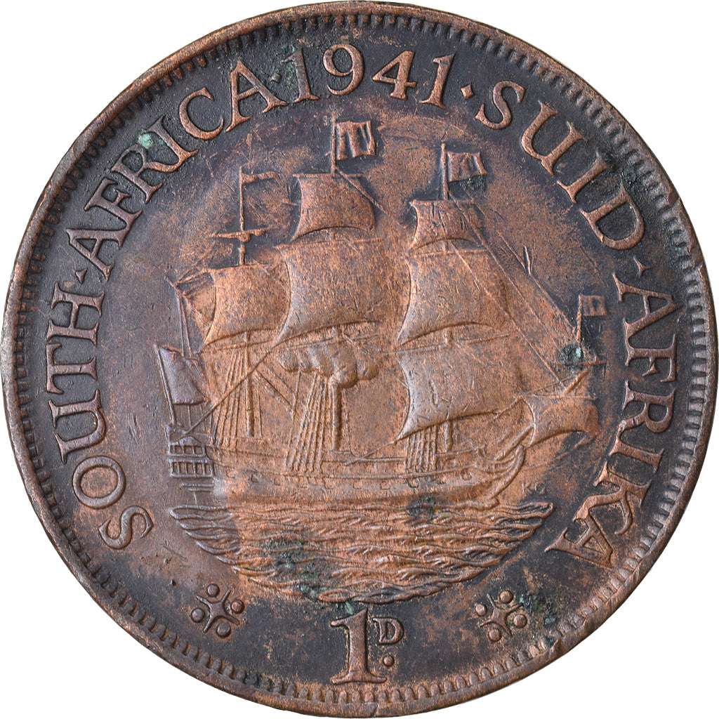 Coin, South Africa, George VI, Penny, 1941, VF(30-35), Bronze, KM:25