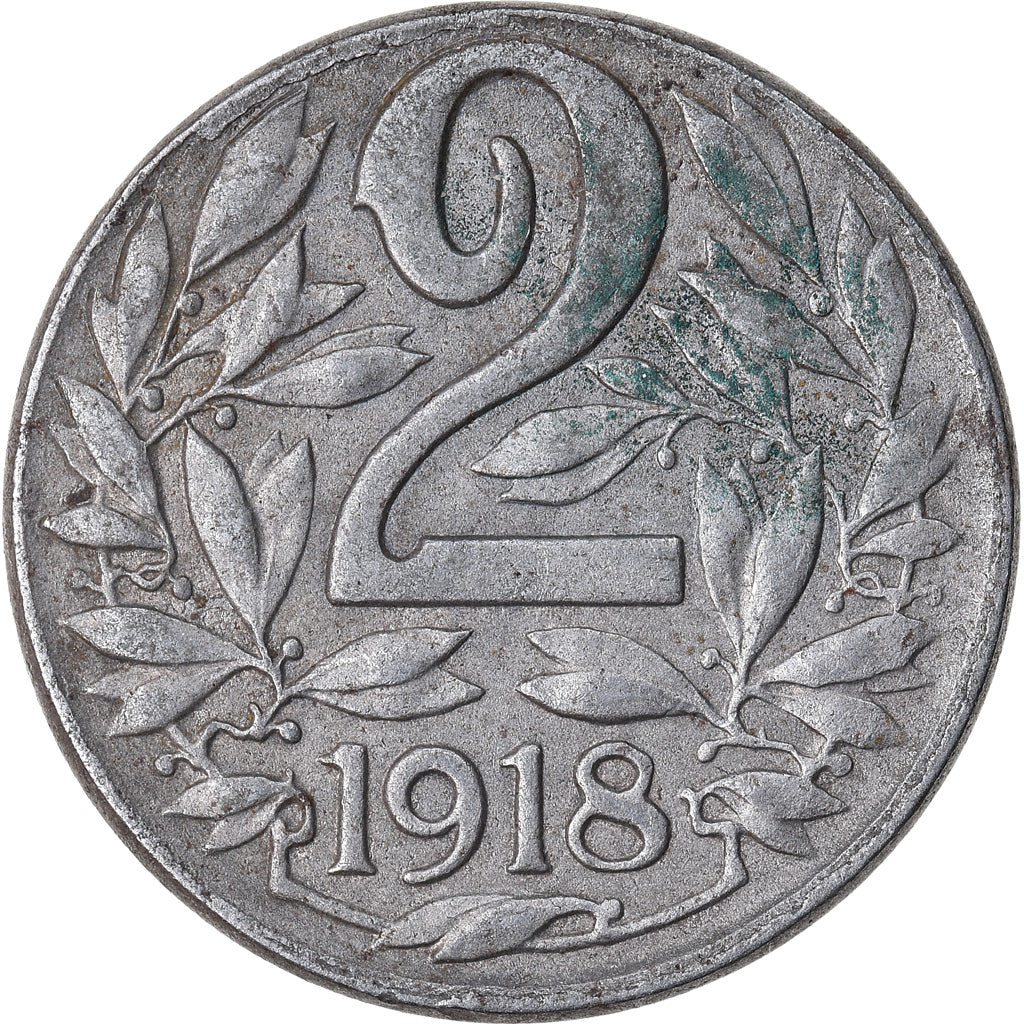 Moneta, Austria, Karl I, 2 Heller, 1918, BB, Ferro, KM:2824