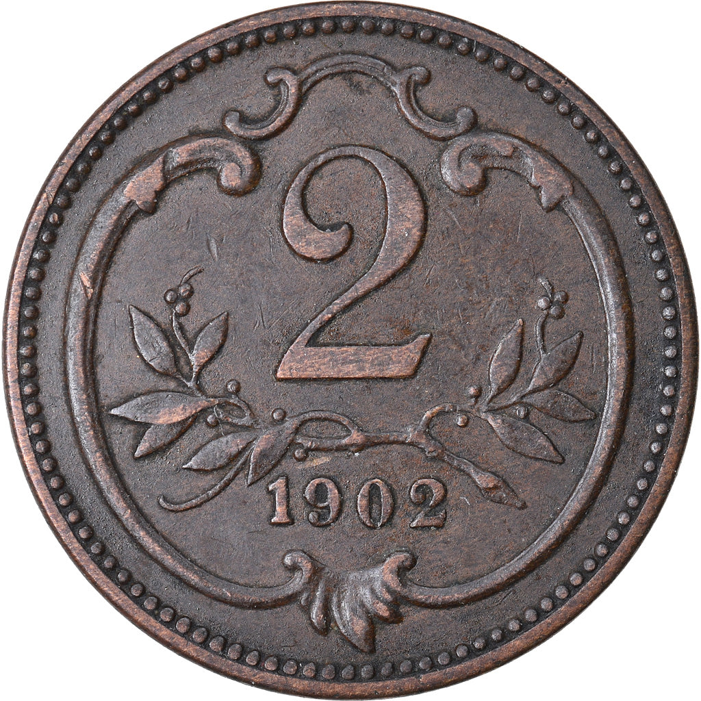 Moneta, Austria, Franz Joseph I, 2 Heller, 1902, BB, Bronzo, KM:2801