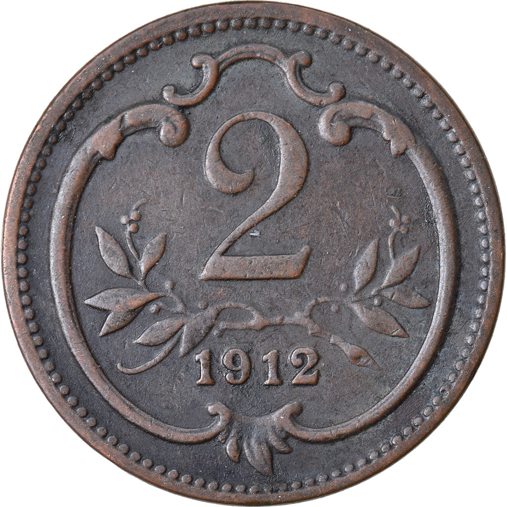 Münze, Österreich, Franz Joseph I, 2 Heller, 1912, S+, Bronze, KM:2801