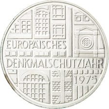 GERMANY - FEDERAL REPUBLIC, 5 Mark, 1975, Stuttgart, KM #142.1, MS(60-62),...