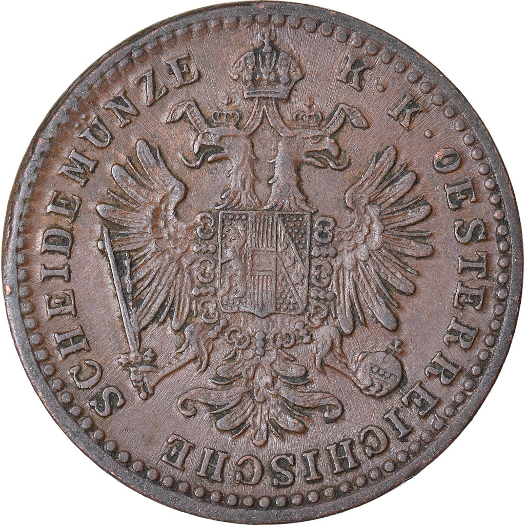 Münze, Österreich, Franz Joseph I, Kreuzer, 1860, SS, Kupfer, KM:2186