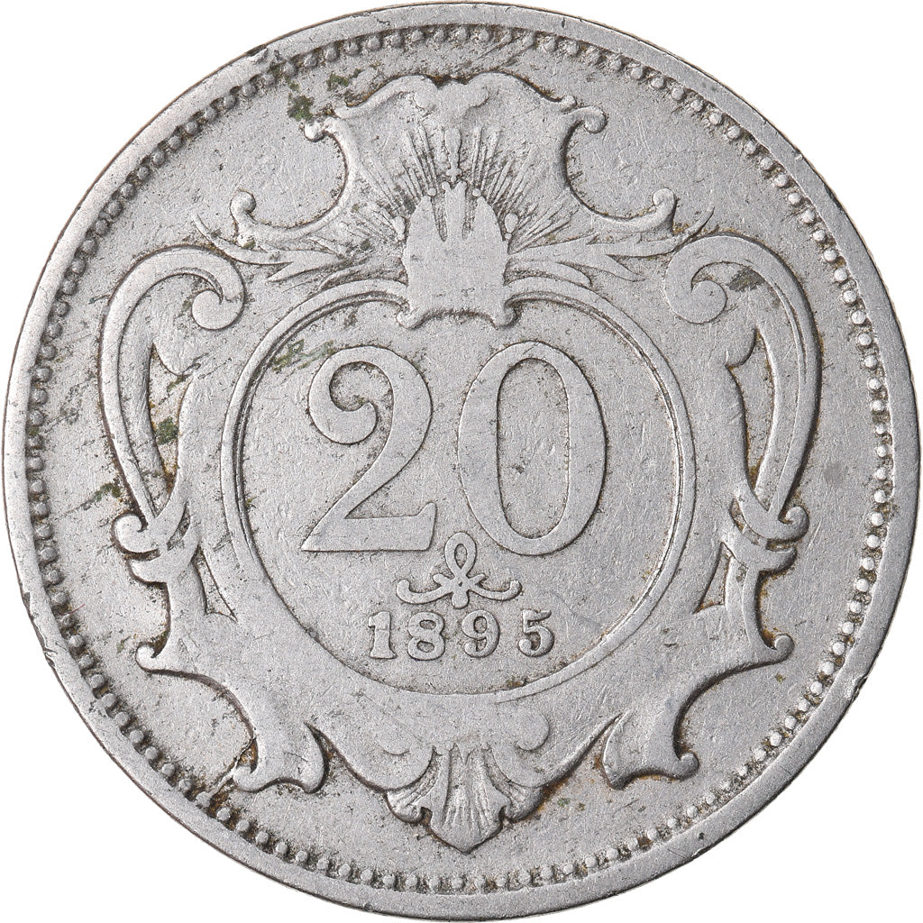 Moneta, Austria, Franz Joseph I, 20 Heller, 1895, MB+, Nichel, KM:2803