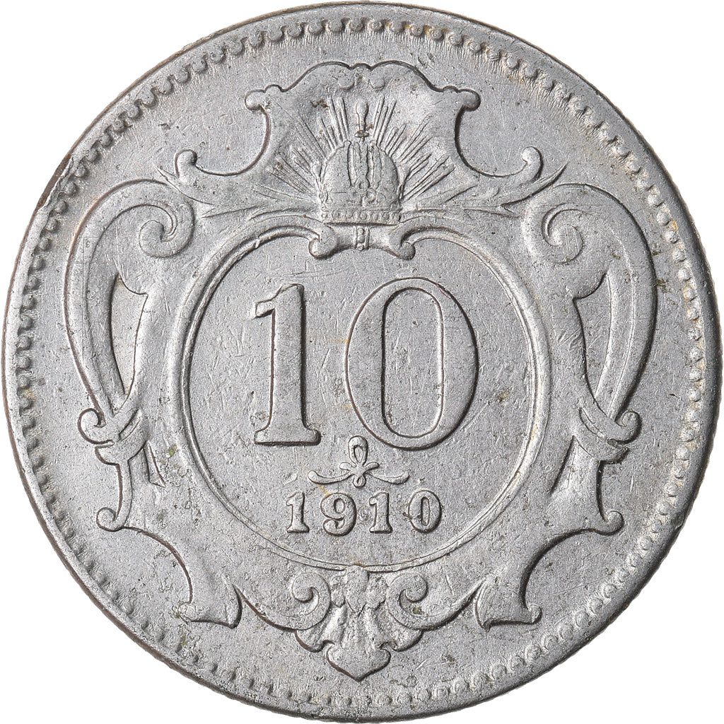 Moneta, Austria, Franz Joseph I, 10 Heller, 1910, EF(40-45), Nikiel, KM:2802