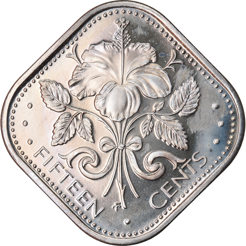 Coin, Bahamas, Elizabeth II, 15 Cents, 1974, Franklin Mint, U.S.A., MS(65-70)