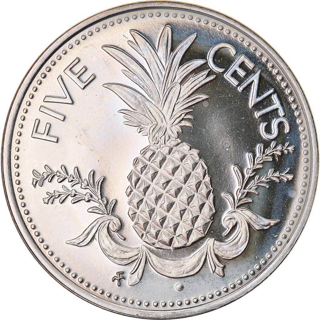 Coin, Bahamas, Elizabeth II, 5 Cents, 1974, Franklin Mint, U.S.A., MS(65-70)