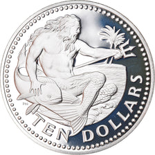 Coin, Barbados, 10 Dollars, 1973, Franklin Mint, MS(65-70), Silver, KM:17a