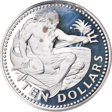 Coin, Barbados, 10 Dollars, 1973, Franklin Mint, MS(65-70), Silver, KM:17a