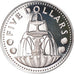 Moneta, Barbados, 5 Dollars, 1973, Franklin Mint, MS(65-70), Srebro, KM:16a