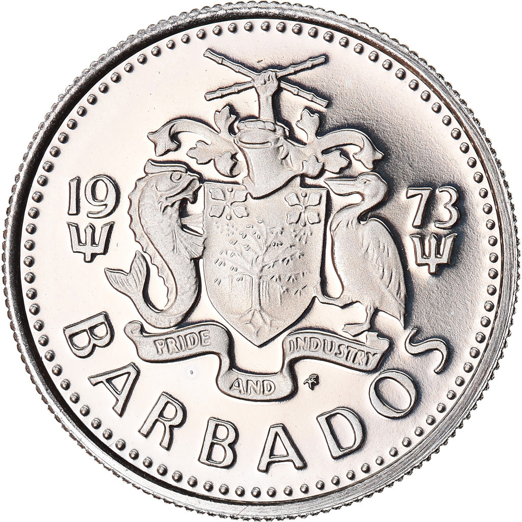 Moneta, Barbados, 10 Cents, 1973, Franklin Mint, FDC, Rame-nichel, KM:12