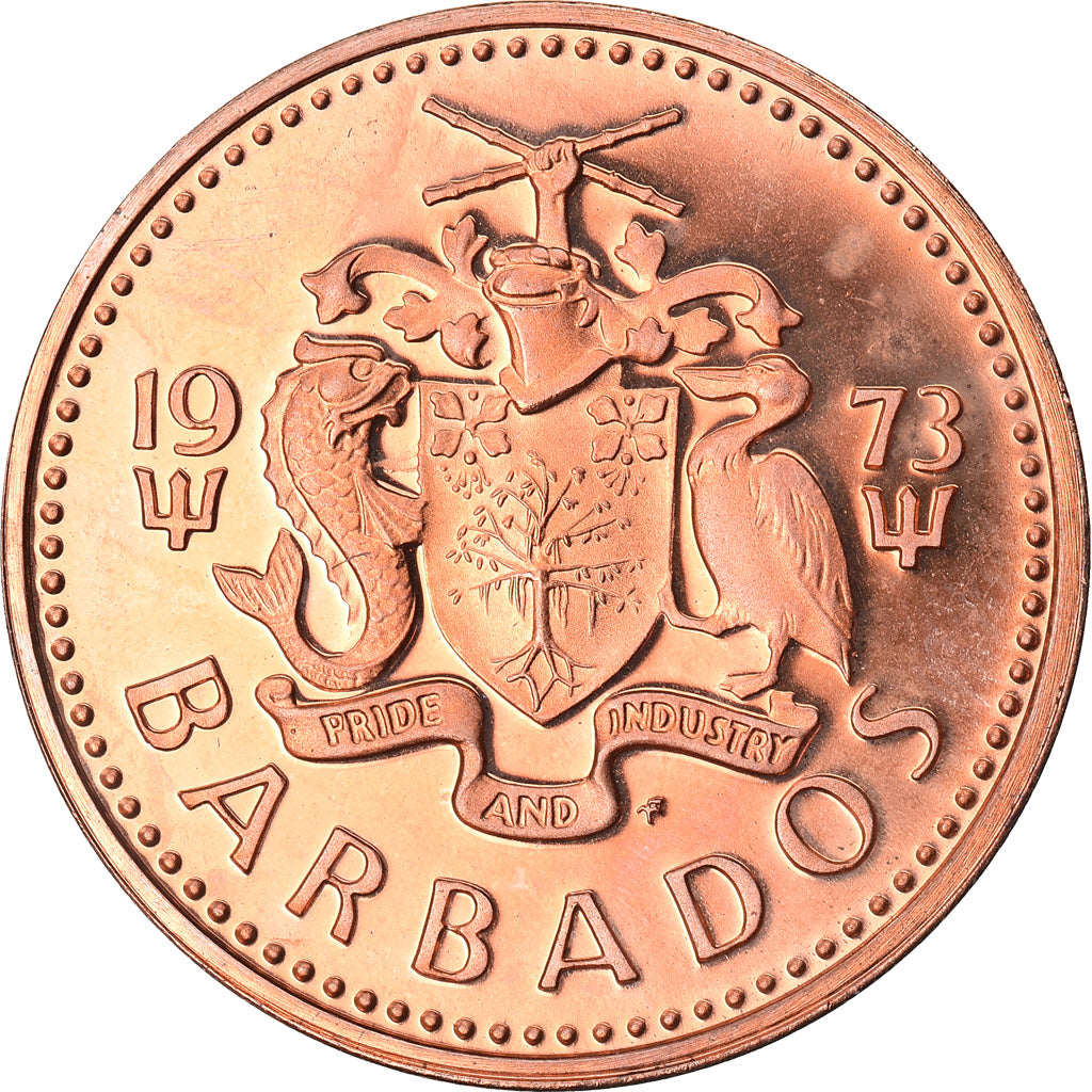 Moneta, Barbados, Cent, 1973, Franklin Mint, FDC, Bronzo, KM:10