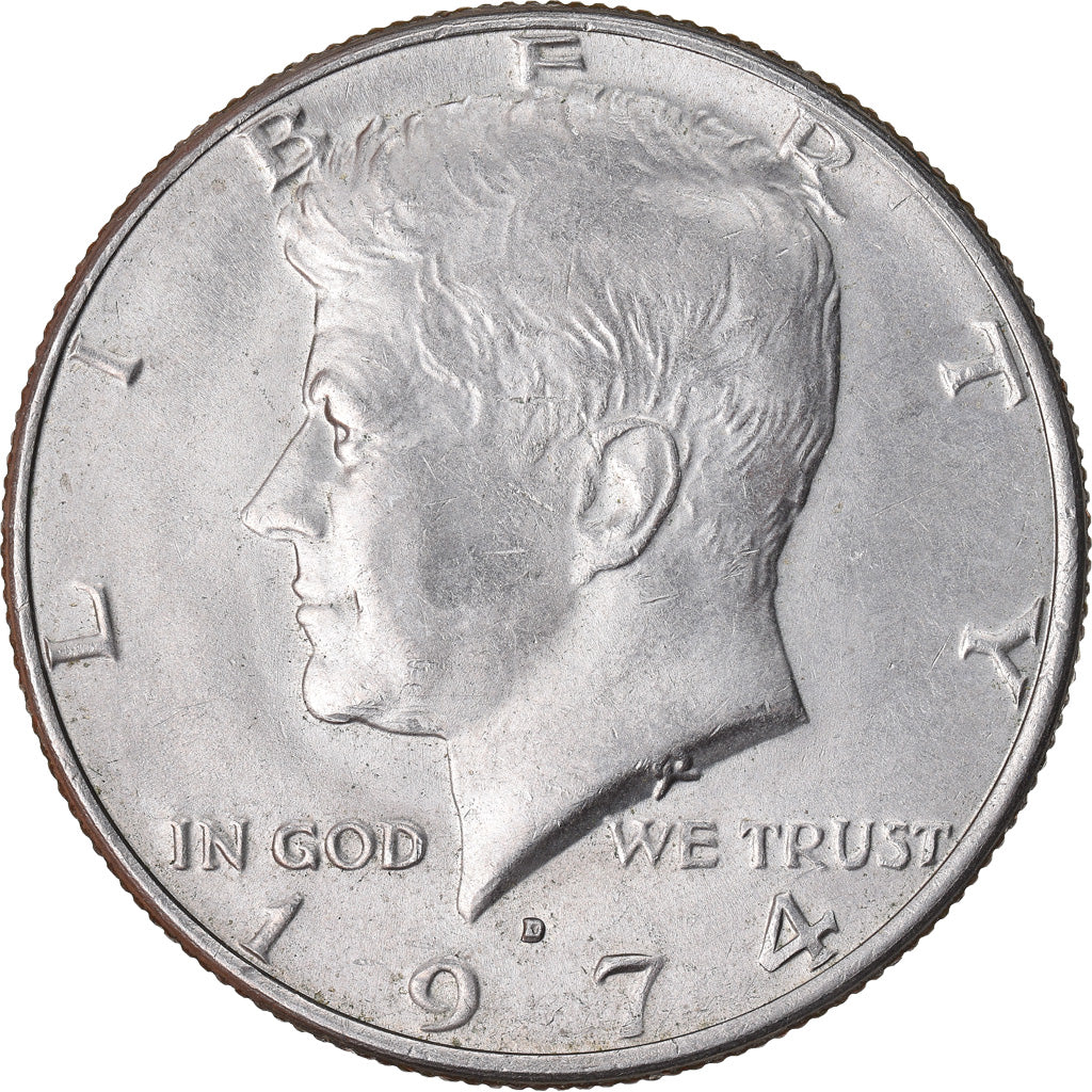 Coin, United States, Kennedy Half Dollar, Half Dollar, 1974, U.S. Mint, Denver