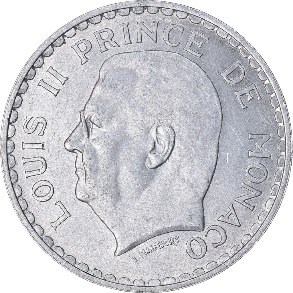Moneta, Monaco, Louis II, 5 Francs, 1945, EF(40-45), Aluminium, KM:122
