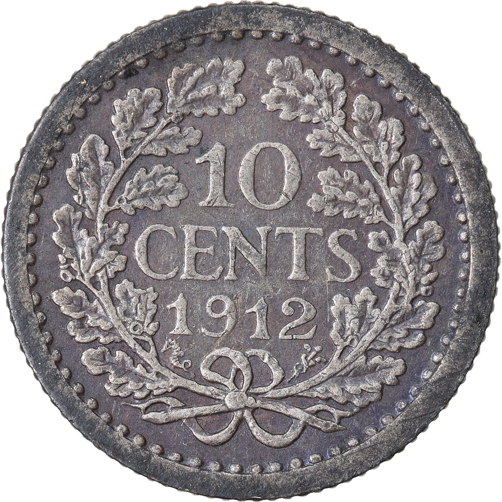 Coin, Netherlands, Wilhelmina I, 10 Cents, 1912, VF(30-35), Silver, KM:145