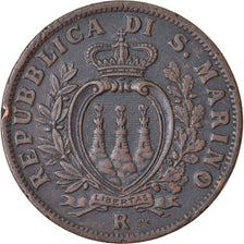 Coin, San Marino, 10 Centesimi, 1936, Rome, VF(30-35), Bronze, KM:13