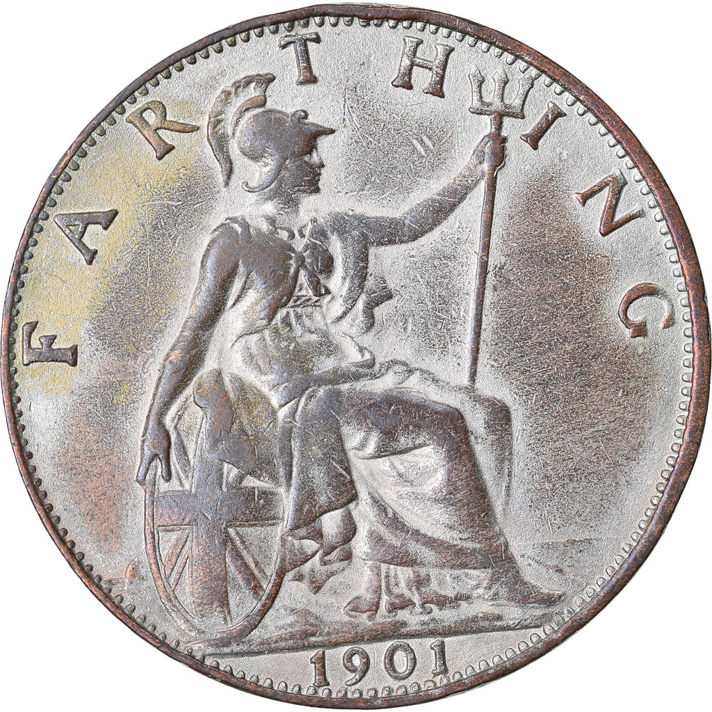Coin, Great Britain, Victoria, Farthing, 1901, VF(30-35), Bronze, KM:788.2