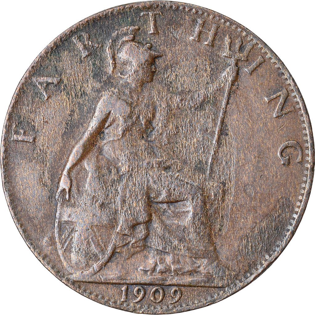 Münze, Großbritannien, Edward VII, Farthing, 1909, SS, Bronze, KM:792